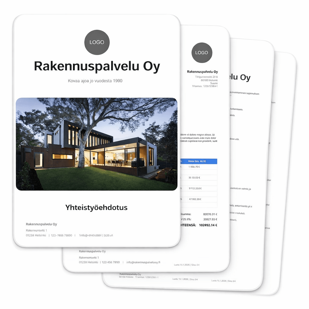 Fisasin tarjouslaskentanäkymä