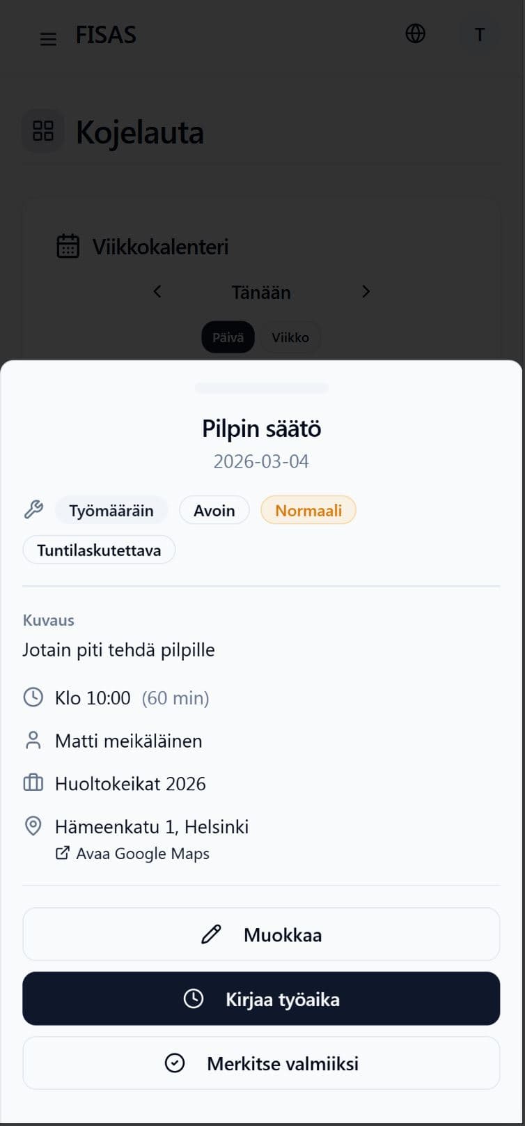 TEHTÄVÄT JA TYÖMÄÄRÄIMET